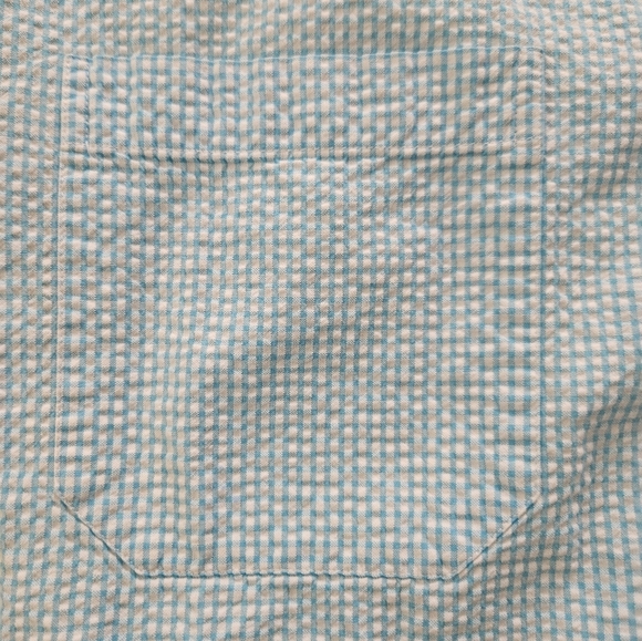 L.L. Bean Men's Blue & White Check Short Sleeve Size L-Reg - Picture 4 of 7